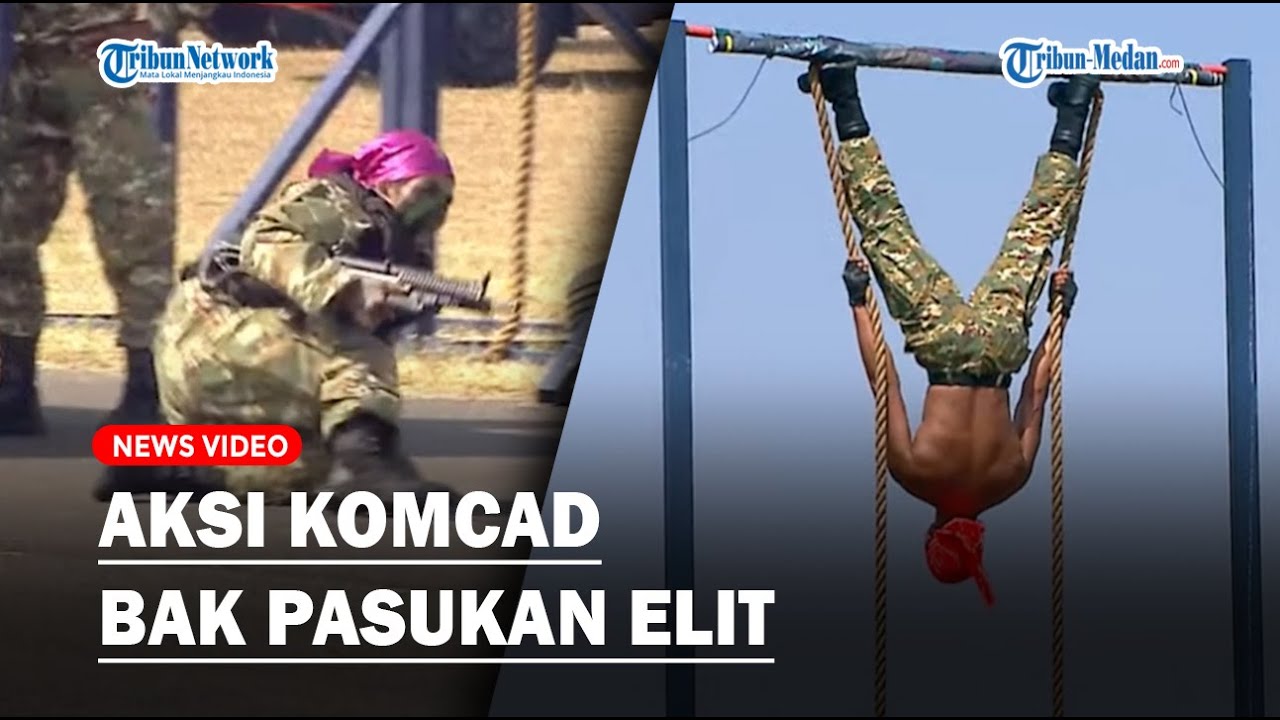 AKSI Prajurit Komcad Gunakan Senjata Bak Pasukan Elite di Hadapan Prabowo dan Mahfud MD
