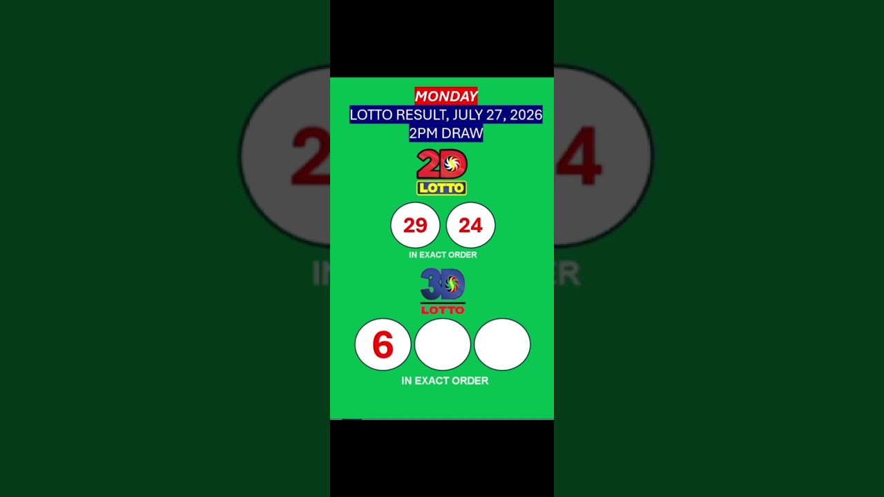 LOTTO RESULTS, 3D LOTTO, EZ2 LOTTO, 2PM DRAW, JULY 27, 2026@LottoResultTV15K