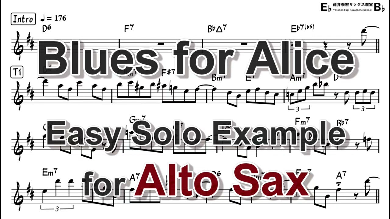 Blues for Alice (Charlie Parker) - Easy Solo Example for Alto Sax