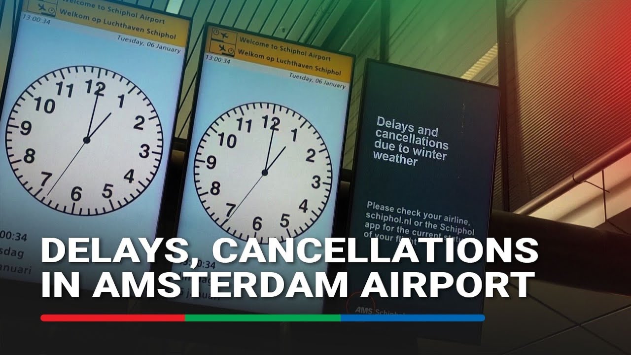 Пассажиры столкнулись с &laquo;хаосом&raquo; из-за снегопада, нарушившего расписание рейсов в аэропорту Амсте...