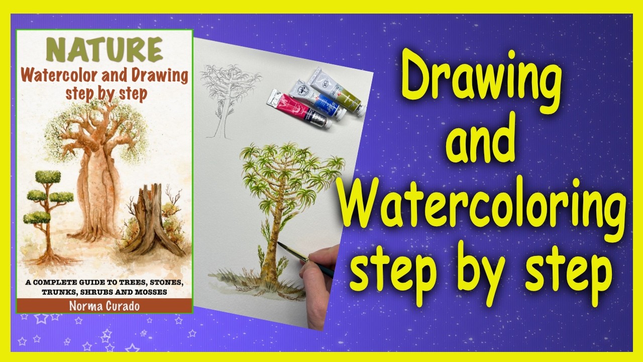 How to Paint an Araucaria Tree - Watercolor & Drawing Step by Step #watercolor #paintingtutorial