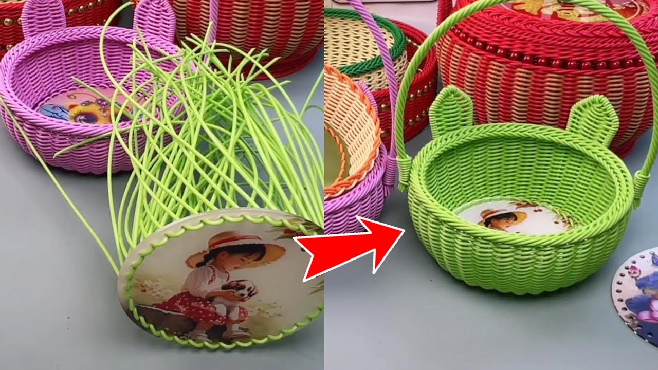 How to Make a Chic PE Rattan Basket with Acrylic Base  DIY Storage Idea #diy #handmade #craft