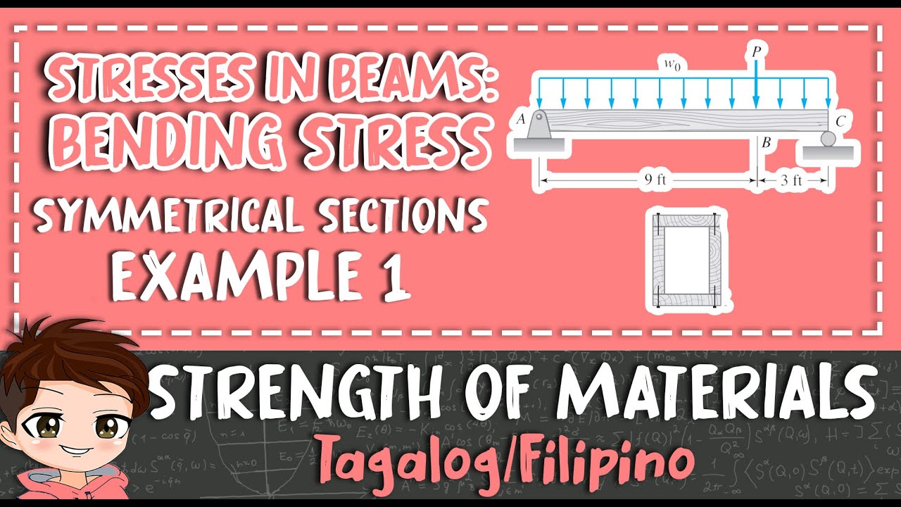 FLEXURAL/BENDING STRESS | Symmetrical Sections | Example 1 | Strength of Materials (Filipino)