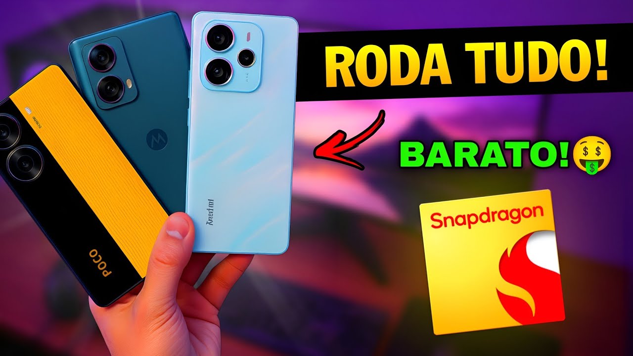 Top 7 celulares BARATOS que rodam QUALQUER JOGO em 2025!