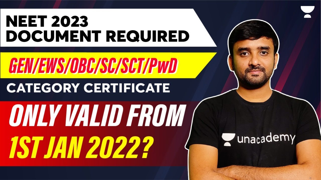 NEET 2023 Document Required | Category Certificate  | Gen, EWS, OBC, SC, ST, PwD