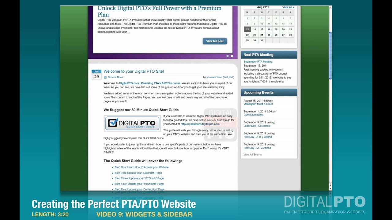 PT9 - Widgets & Sidebar - Creating a Great PTA Website
