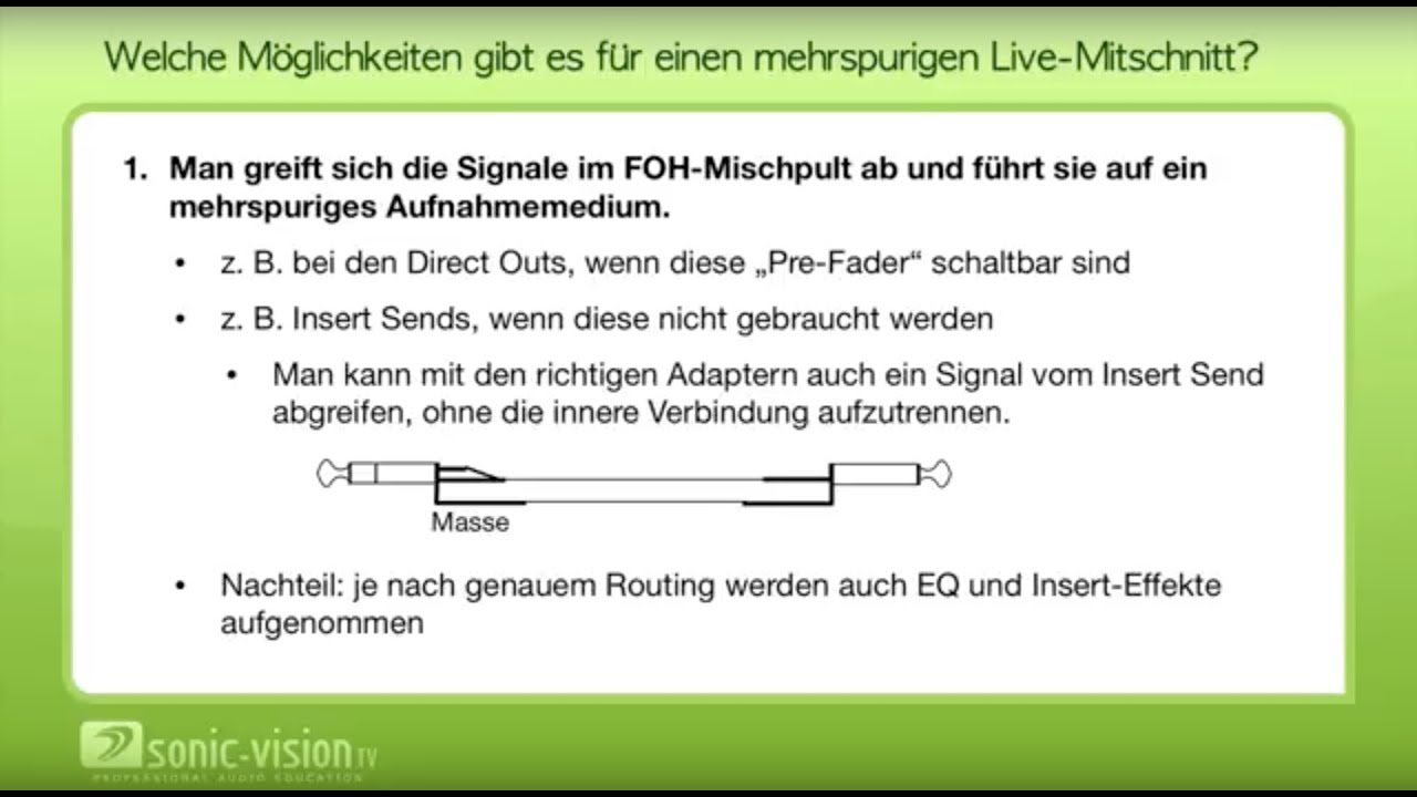 28.9 Livetontechnik: Live-Mittschnitt