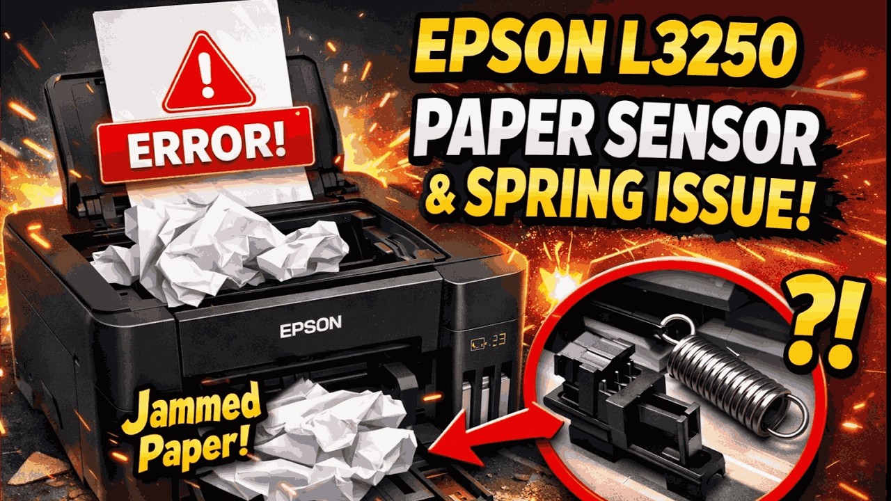 Epson L3250 Paper Error? ⚠️Sensor Step-by-Step  print job cannot be sent #epson #printer #arcomputer