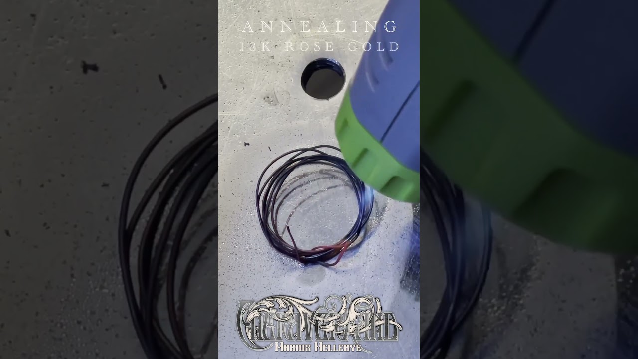 Trying to anneal 18k rose gold and quench in alcohol. #annealing #rosegold #goldinlay