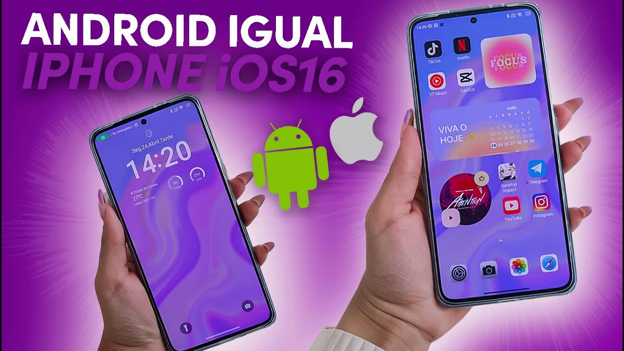 TRANSFORMEI MEU ANDROID EM IPHONE iOS16 | XIAOMI 12T PRO