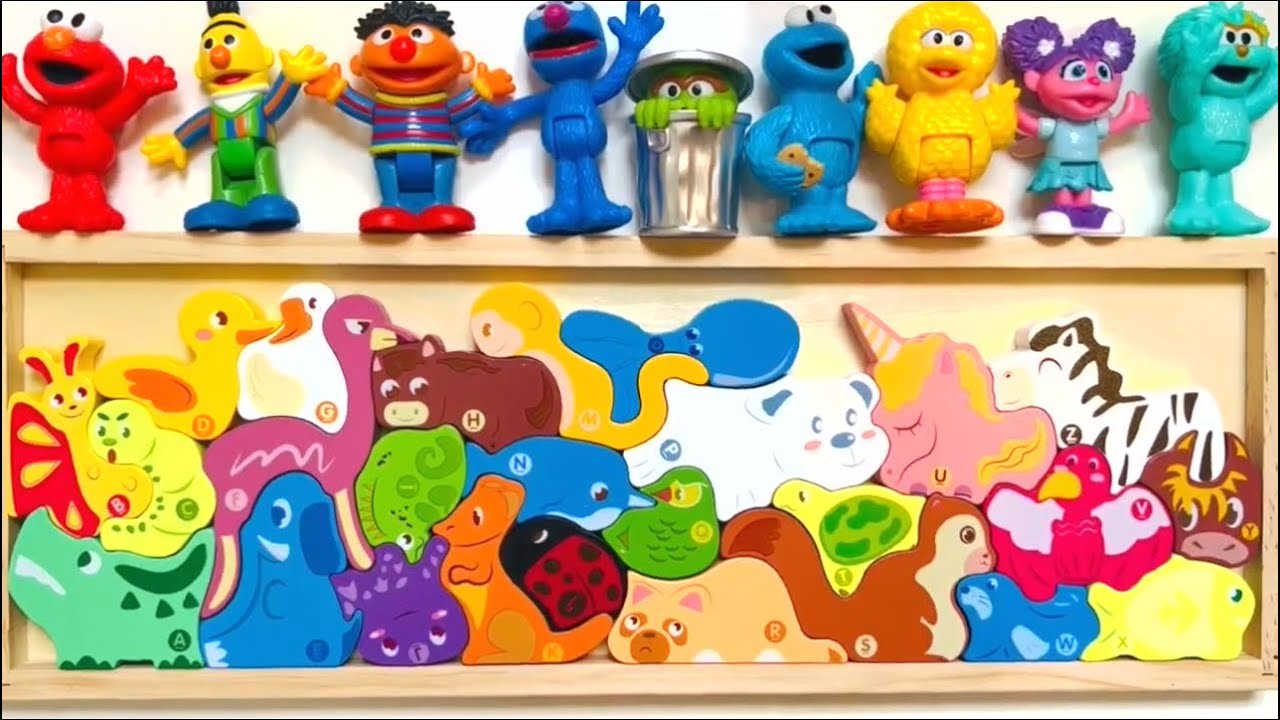 Sesame Street Toys Best Learning Video for Kids Alphabet Letter Sounds Animal Puzzle for Toddlers