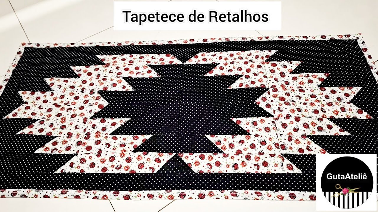 fácil pratico e rápido de fazer#tapete de Retalhos #com faixas/
