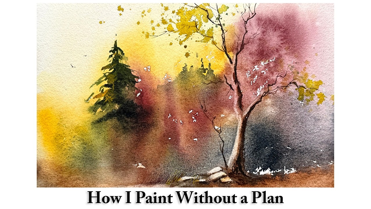 How I Paint Without a Plan: A Watercolour Landscape | Just Start, Trust the Process, and Have Fun