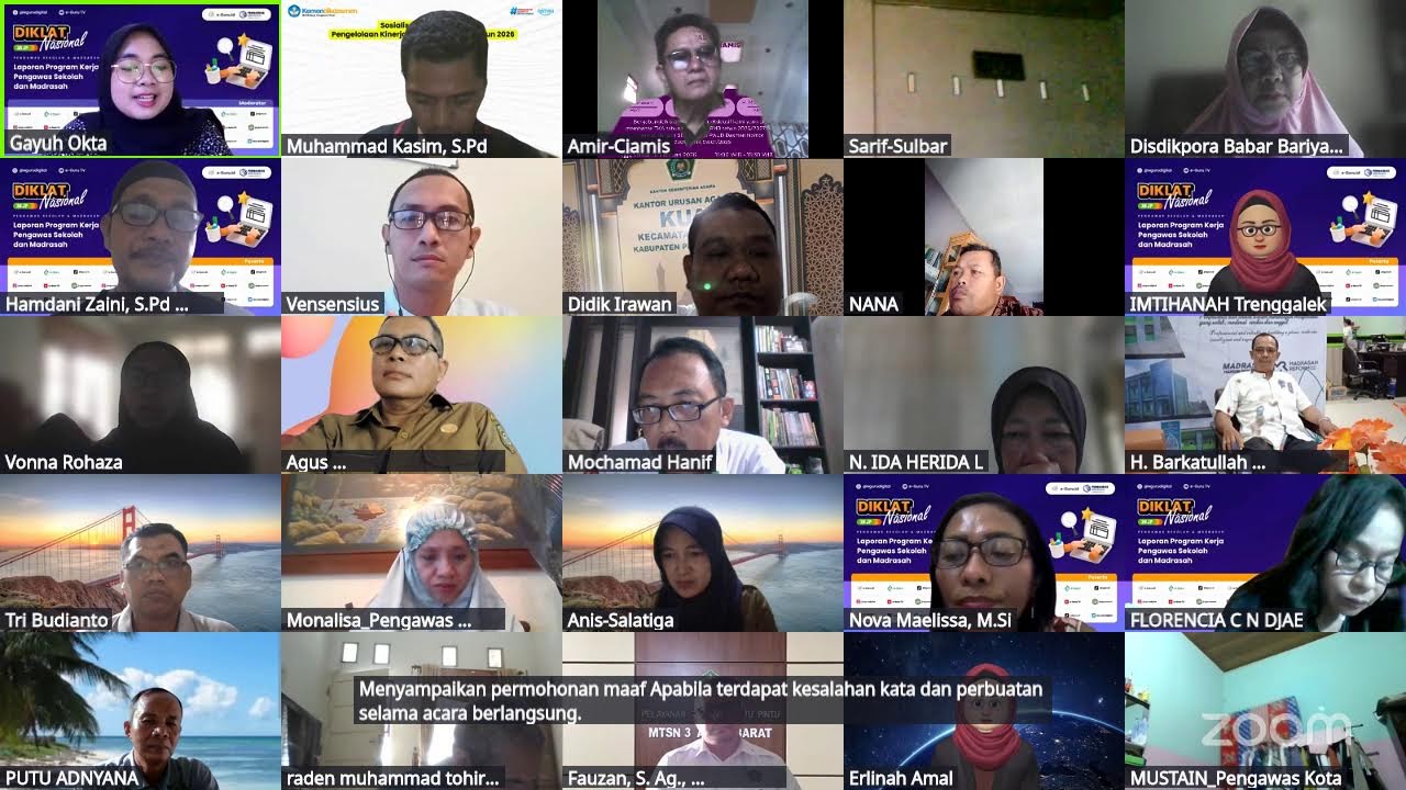 #1 DIKLAT NASIONAL : Laporan Program Kerja Pengawas Sekolah & Madrasah