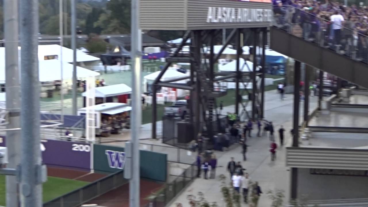 View of Lake Washington from inside Husky Stadium