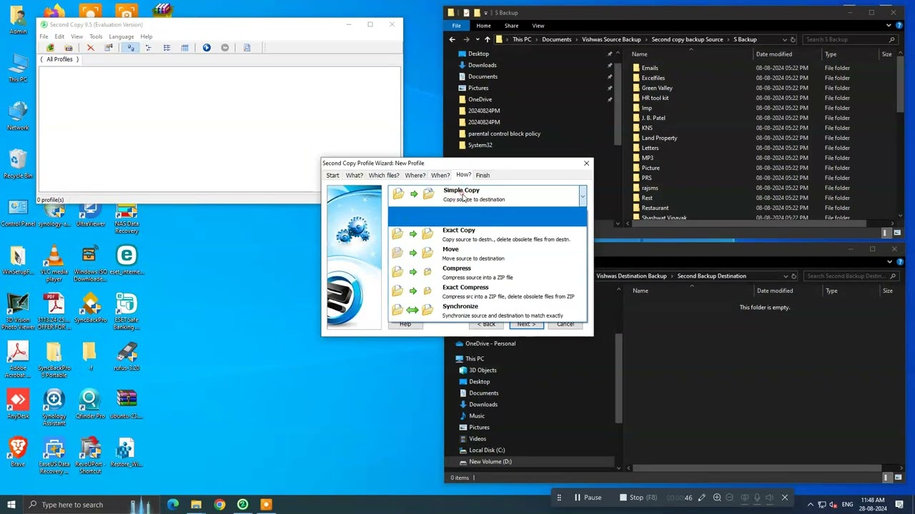 Creating a Simple Backup Copy in Second Copy