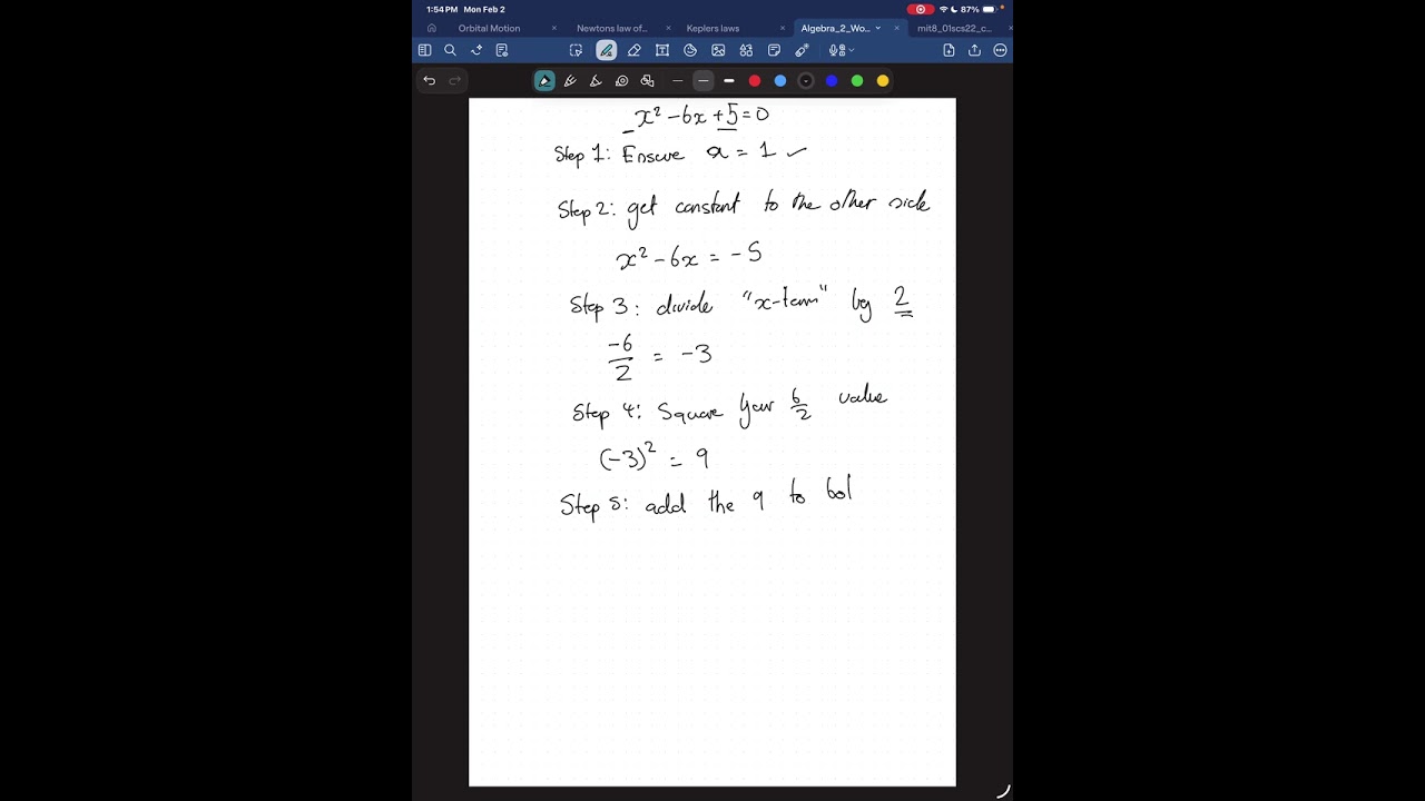 Completing the square