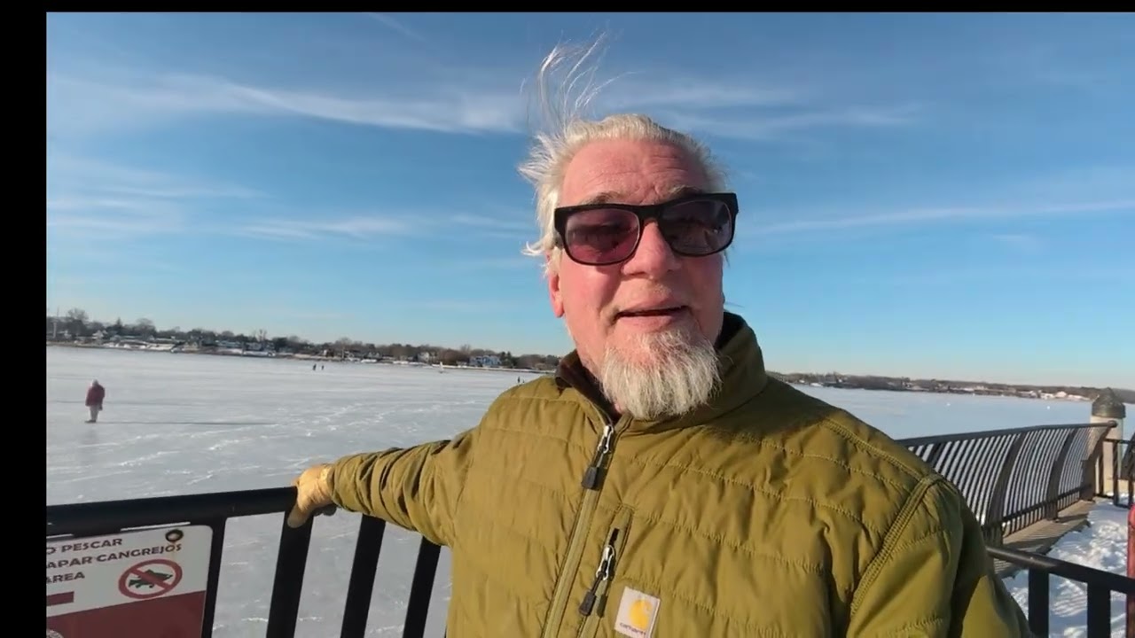 Ice sailboats on the river in red bank N.j.
