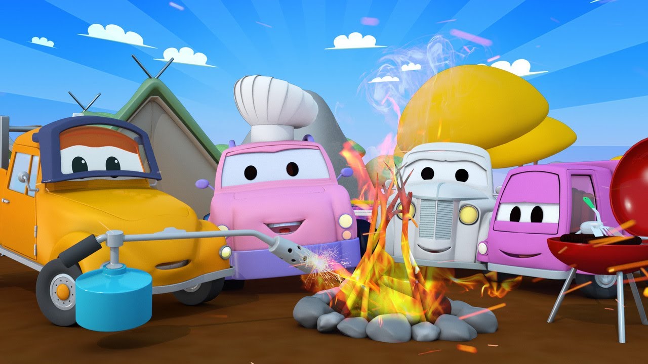 Train for kids -  Troy the Train Helps Cars to Make a Fire for their BBQ - Troy The Train