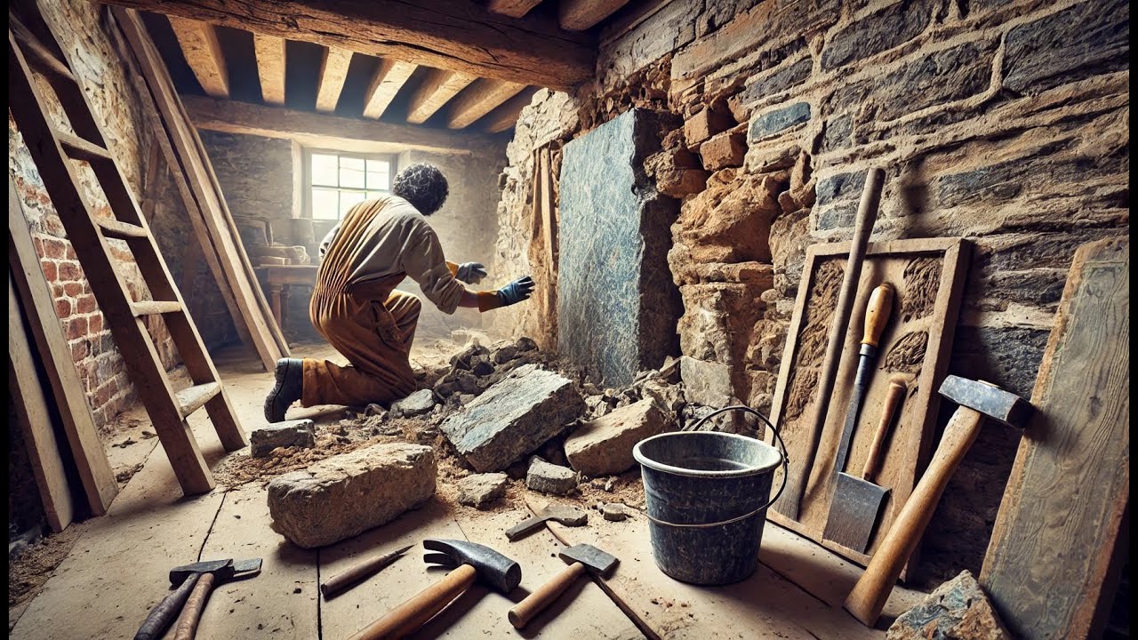 Uncovering a 100-Year-Old Granite Wall & Clearing Storm Wreckage | Rubble Removal & Firewood Prep