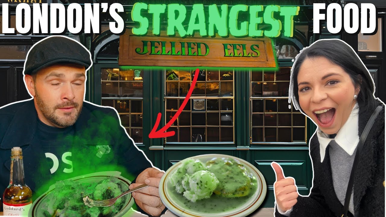 Americans try's the most EXTREME food in the LONDON & learn the history of JELLIED EELS