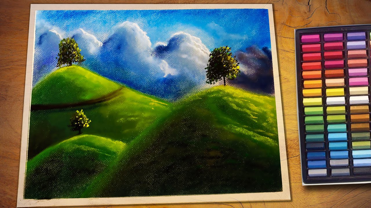 Easy Landscape Drawing with Soft Pastels for Beginners