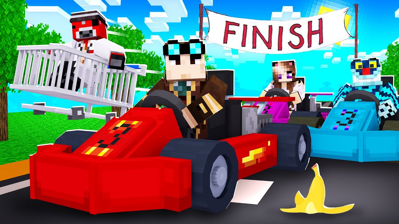 SFIDO I MIEI AMICI ALLE GARE DI MARIO KART SU MINECRAFT!!