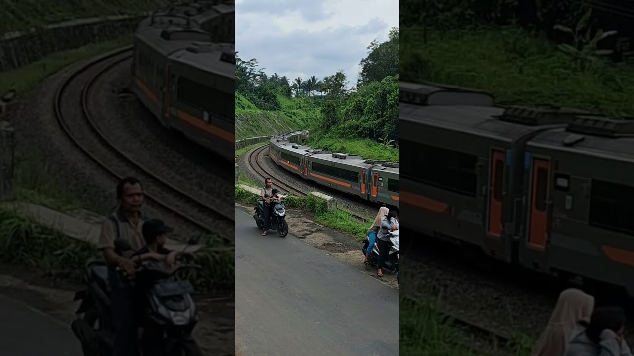 Serunya hunting kereta api di jalur viral dengan panorama yang indah