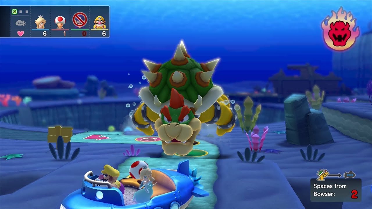 Mario Party 10 Bowser Party #169 Rosalina, Toad, Waluigi, Wario Whimsical Waters Master Difficulty