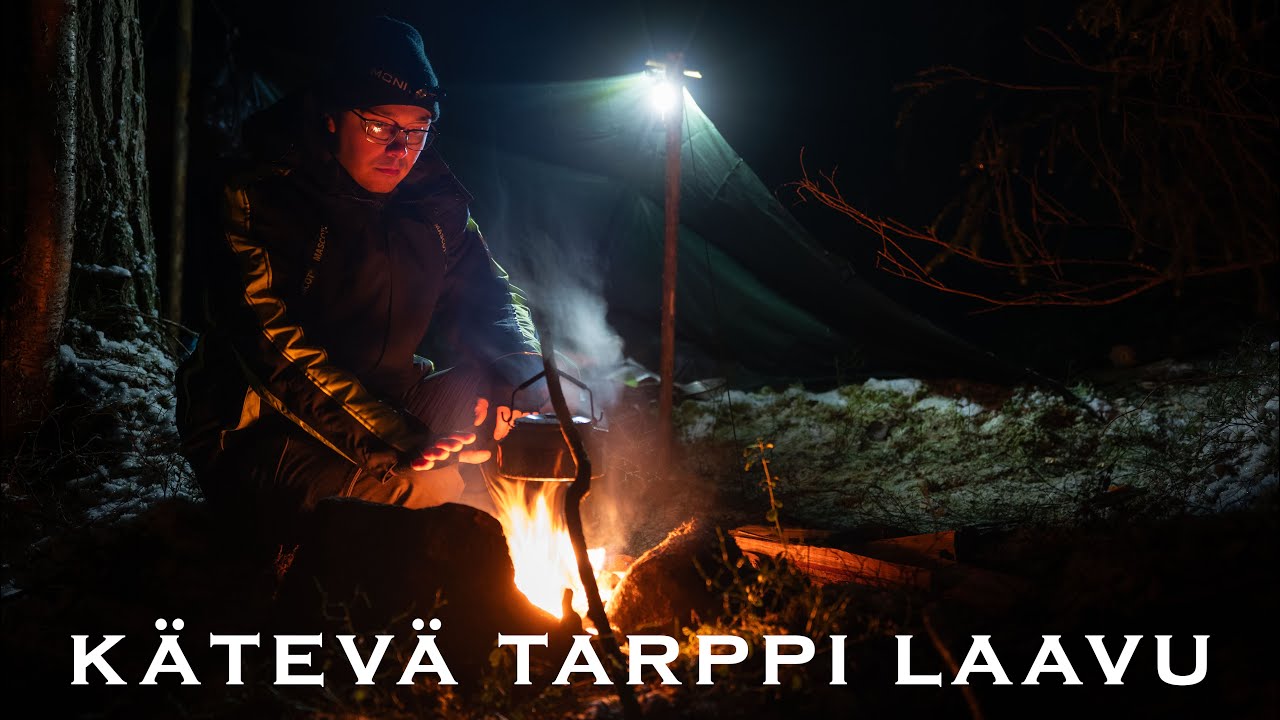 Bushcraft leiri talvisessa metsässä | Retkeily