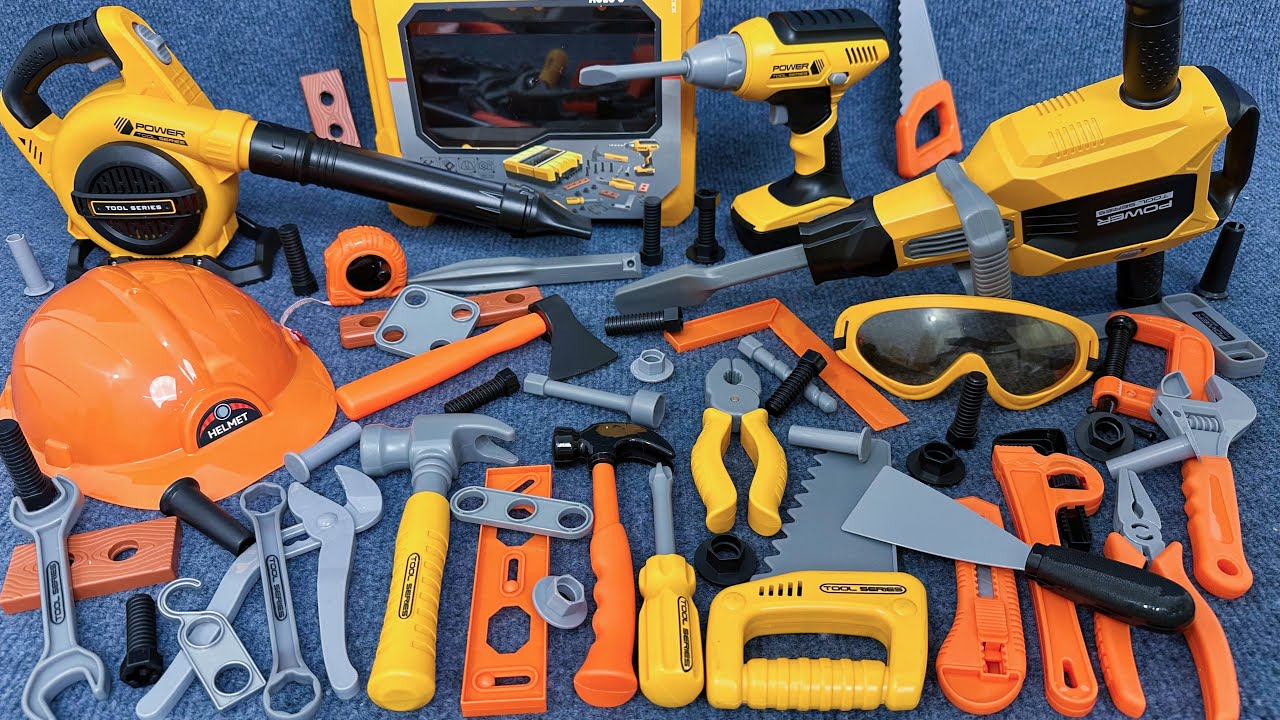 16 Minute Satisfying Unboxing Building Repairman Electric Crusher Tools Toy Set ASMR | Toy Review
