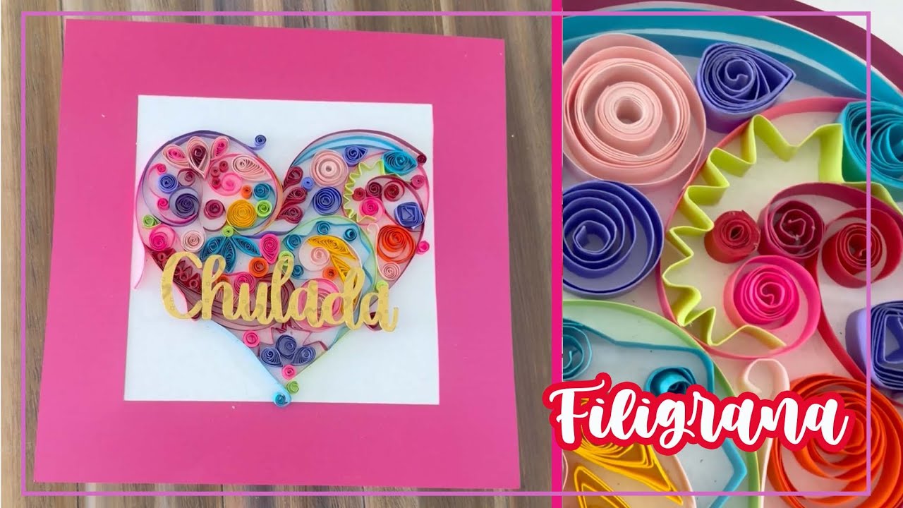 🌀Cuadro de filigrana en forma de corazón 💖
