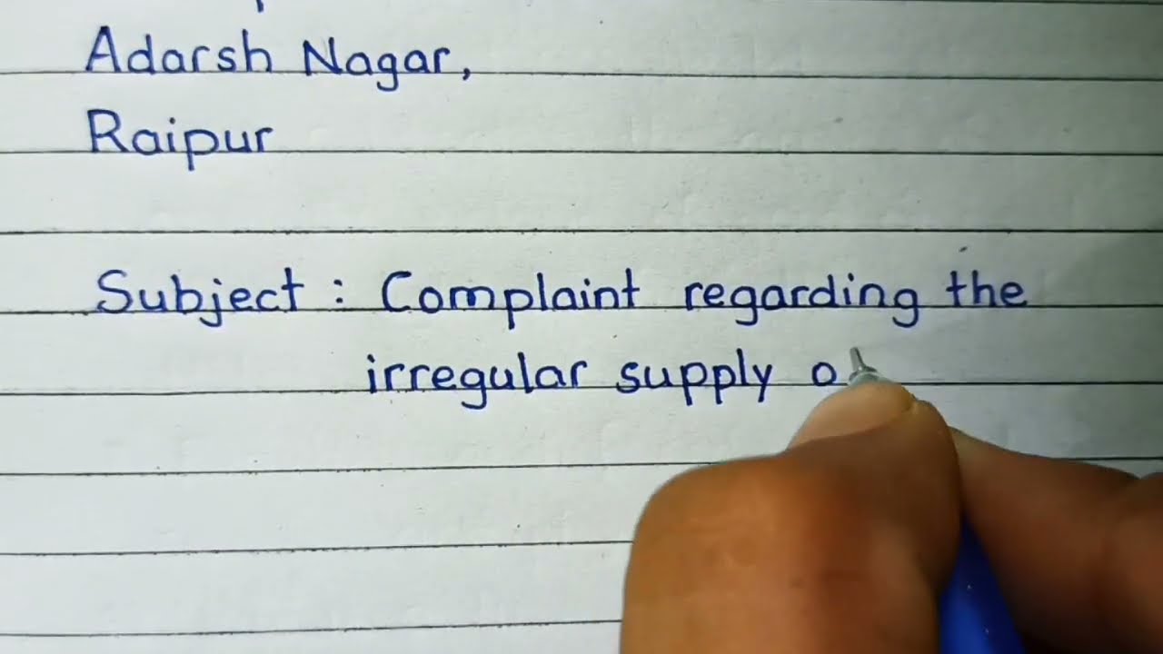 Write a Complaint against irregular water supply | Official Letter writing irregular water supply