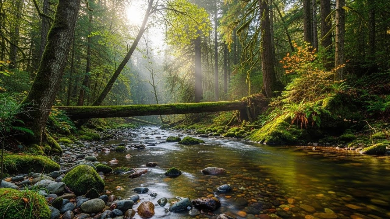 Peaceful Forest River 🌲🌊 Natural Ambience for Deep Sleep and Stress Relief #2876