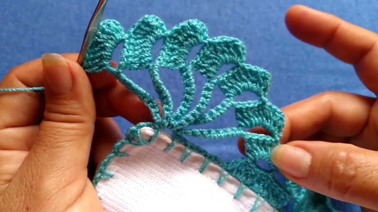 Preciosa  y super fácil puntilla num 602 ,anímate a tejerla queda super bonita#crochet #servilletas