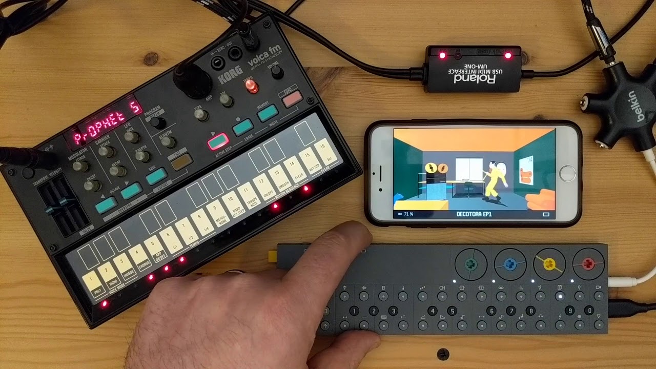 Teenage Engineering OP Z & Volca FM with Roland UM-ONE mkII