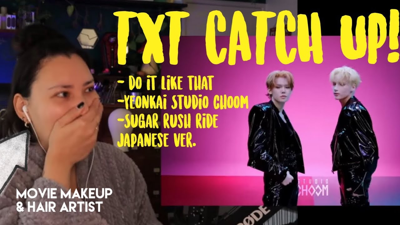 TXT with The Jonas Brothers??!|YeonKai Studio Choom |Sugar Rush Ride Japanese Ver - Film HMUA Reacts