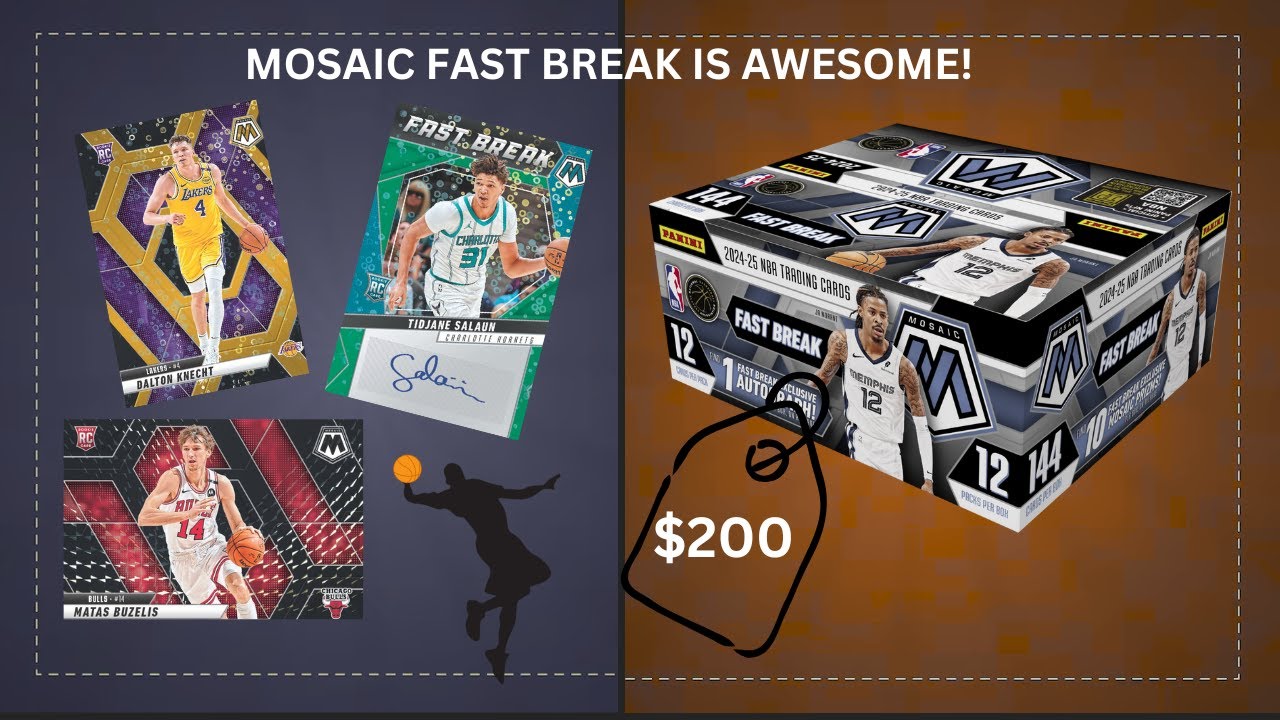 I opened 2024-25 a Mosaic Fast Break Basketball Hobby Box! We hit a sick auto!