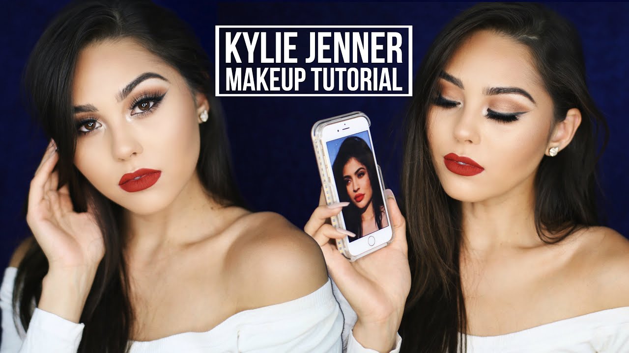 Kylie Jenner Inspired Fall Makeup Tutorial 2016 | Bronze Smokey Eye + Red Lip