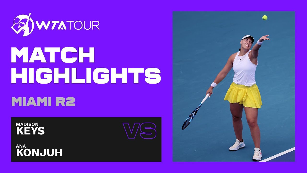Madison Keys vs. Ana Konjuh | 2021 Miami Open Round 2 | WTA Match Highlights