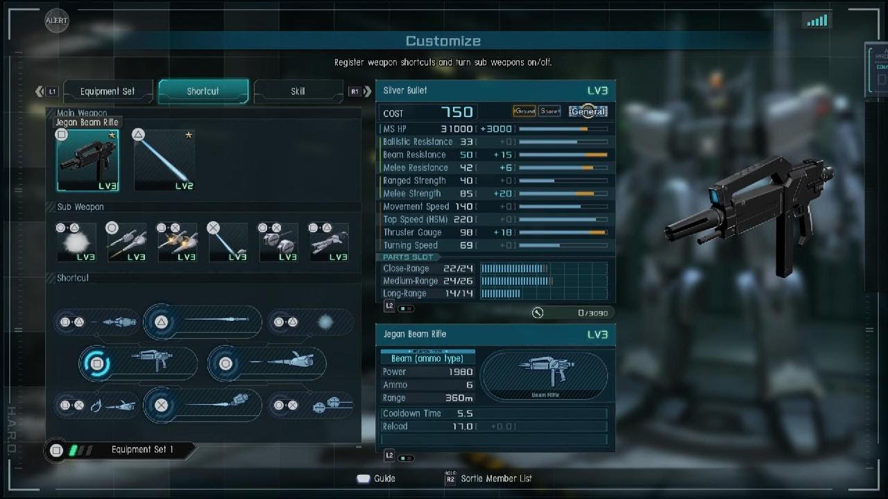 MOBILE SUIT GUNDAM BATTLE OPERATION 2 - Silver Bullet Suppressor - 1