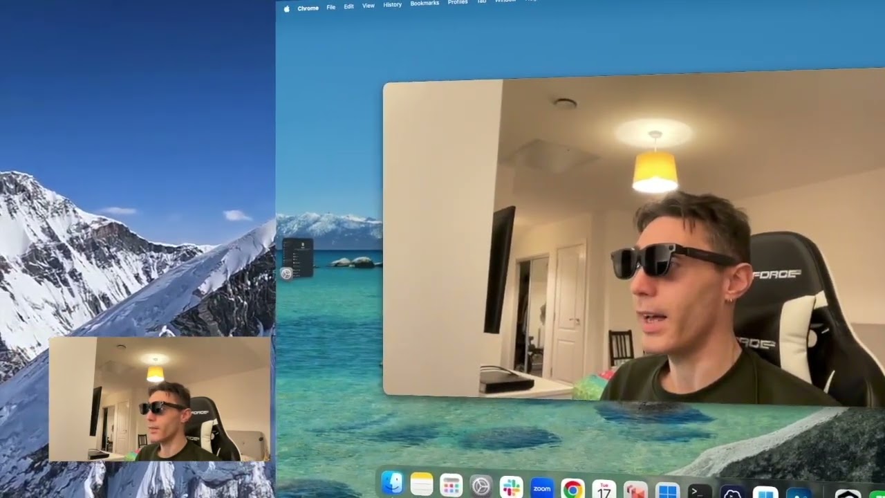 Viture Luma Ultra glasses with SpaceWalker app on a Mac