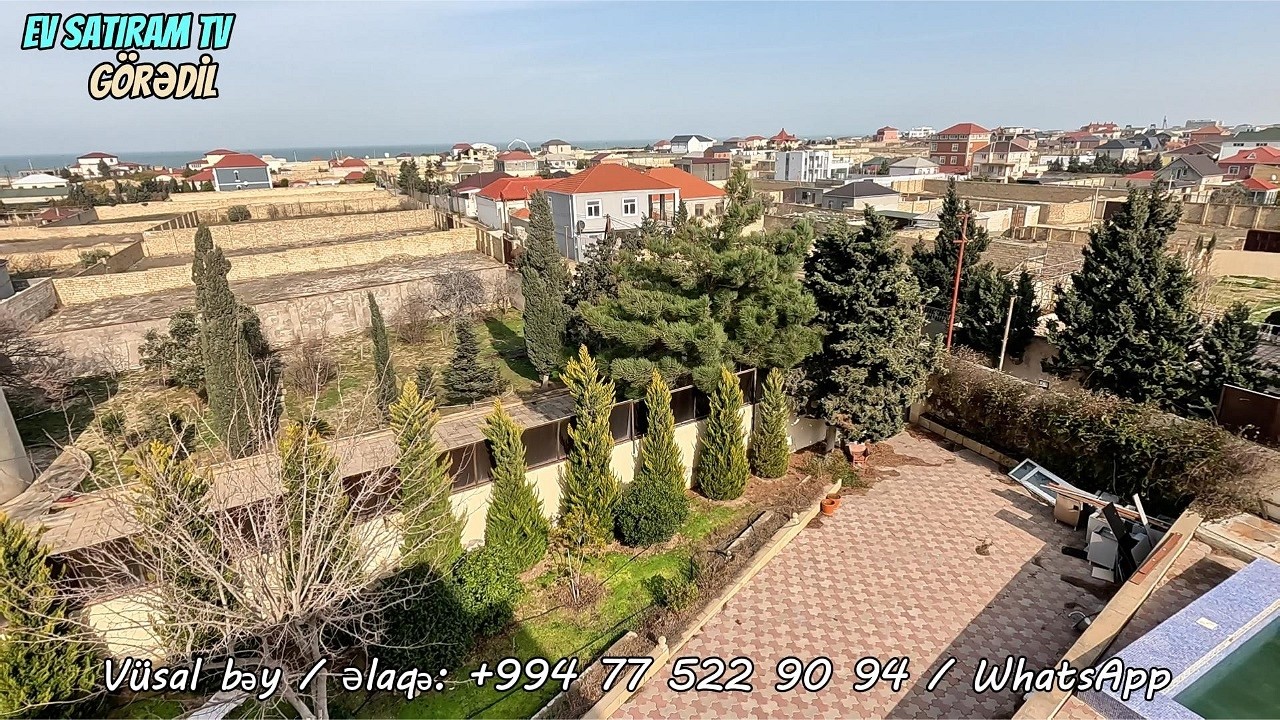 🌟Təcili! Dənizdən 730 metr, Hündür ərazidə🌳 12 Sotda 8 otaqlı Hovuzlu ev Görədildə🏠./ EV SATIRAM TV