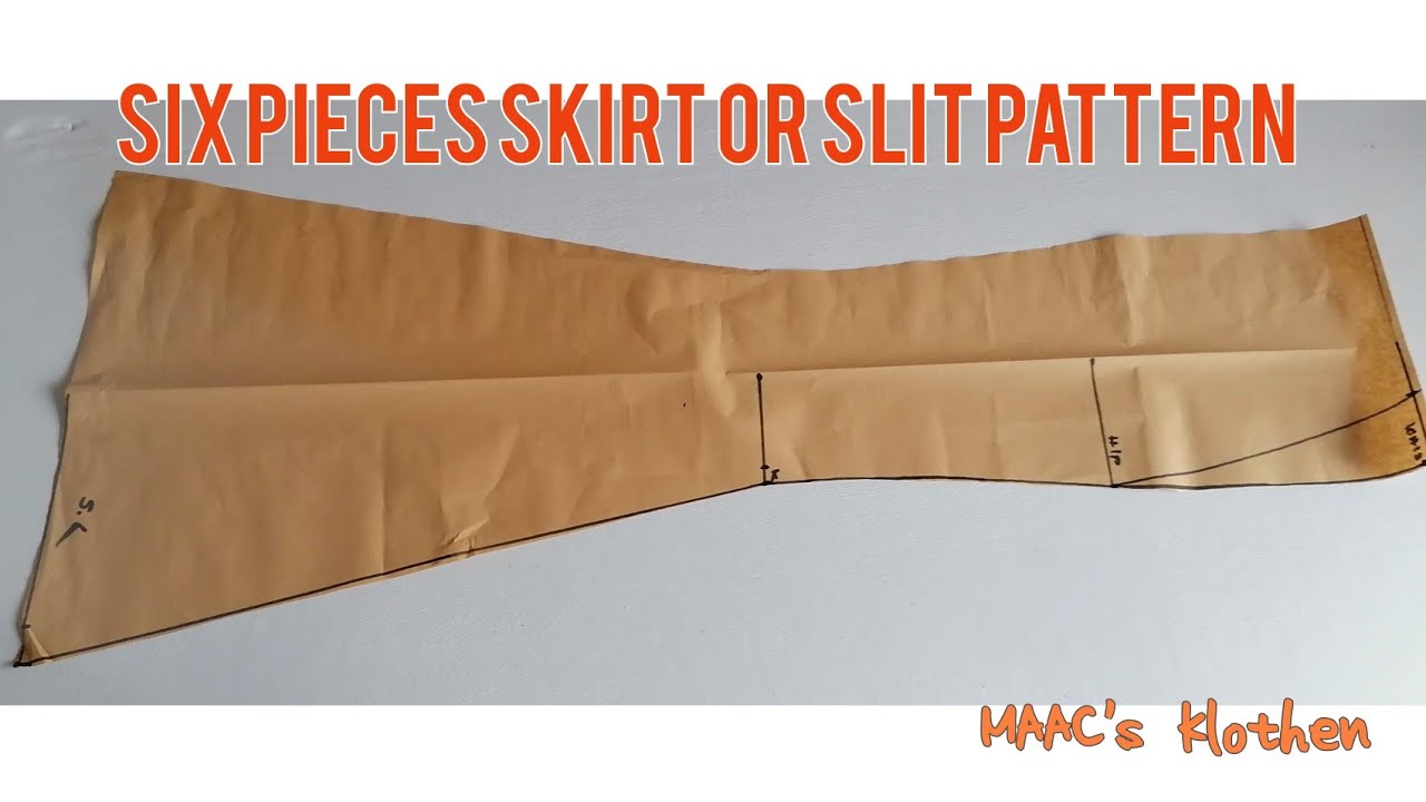 Sewing Tutorials|Lesson 16| How To Draft Six Pieces Skirt | Six Pieces Slit Pattern.