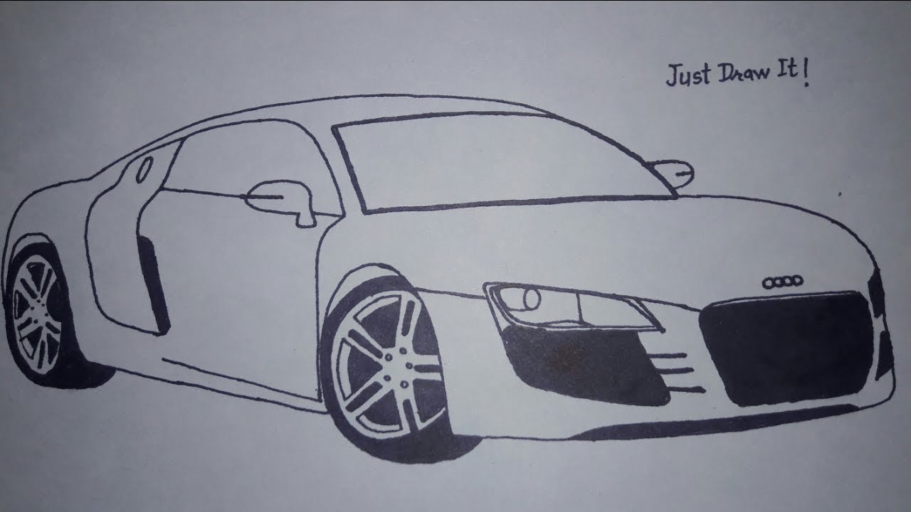 Drawing an Audi r8 car| How to draw Audi r8.