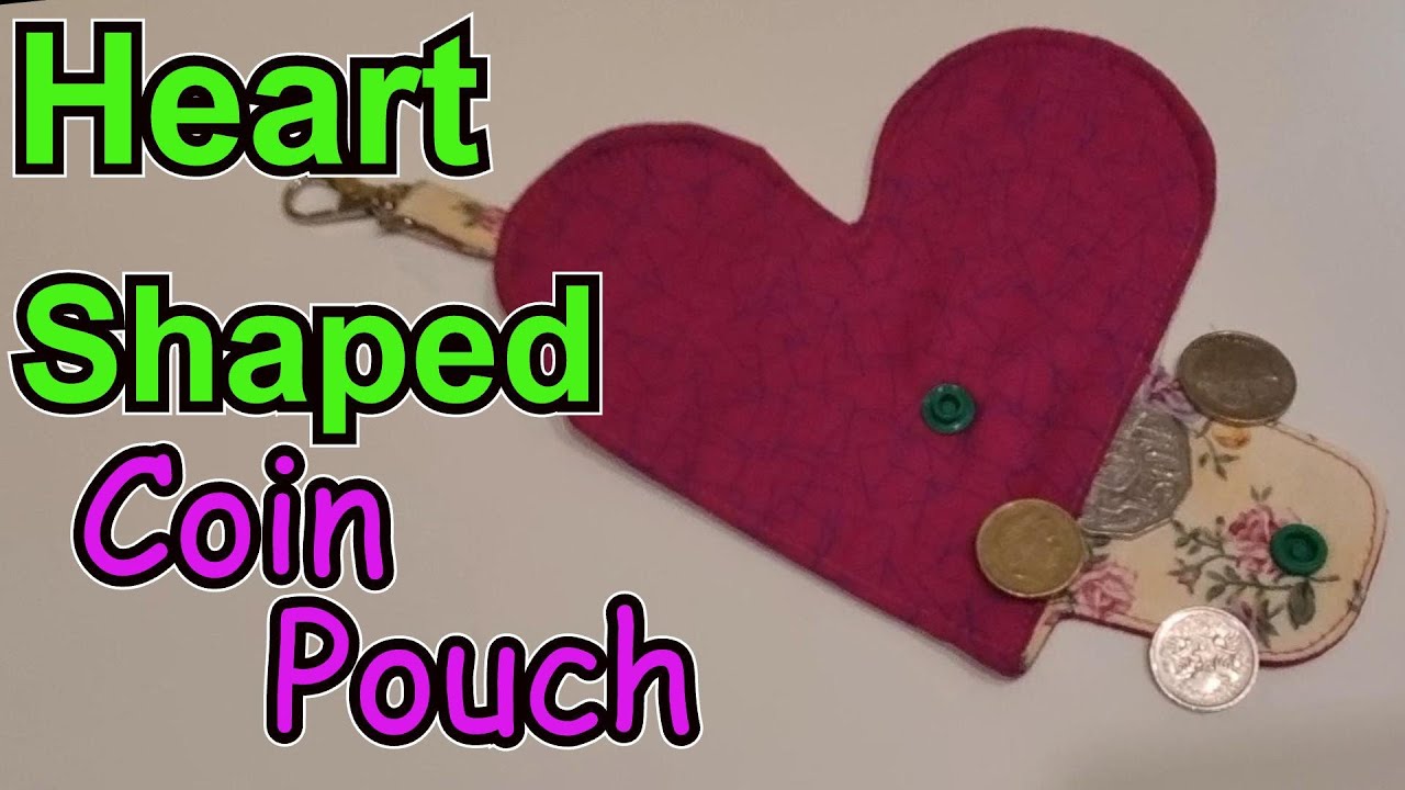 How to sew a heart shaped coin pouch. Learn to draw a heart & draft a pattern