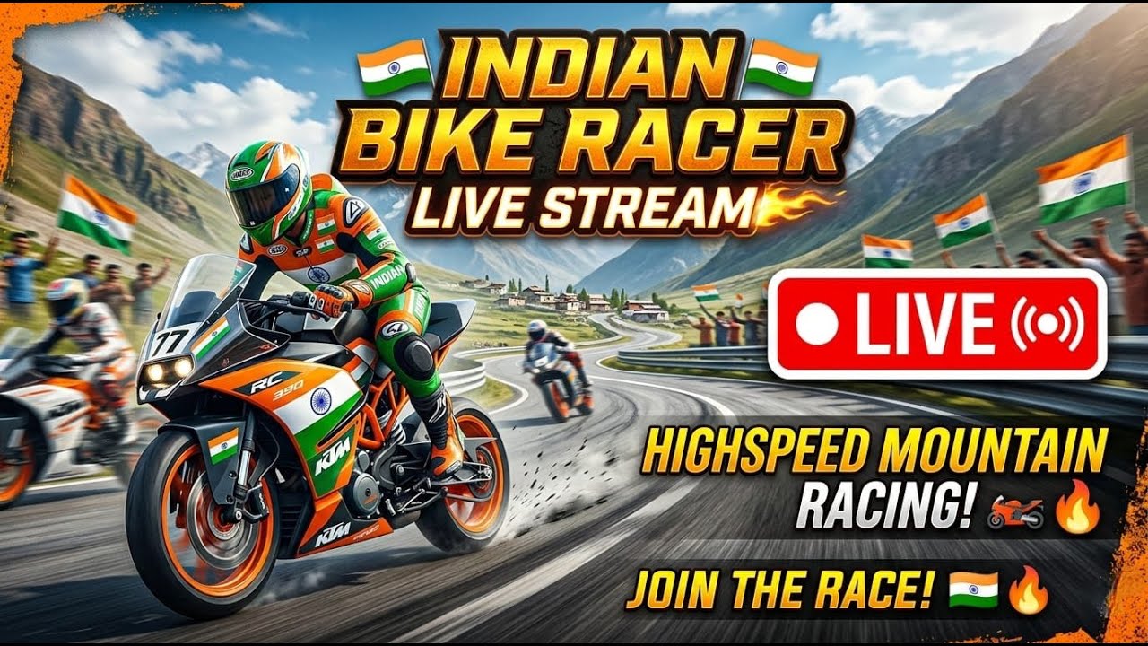 Today Indian bike racer game play live stream