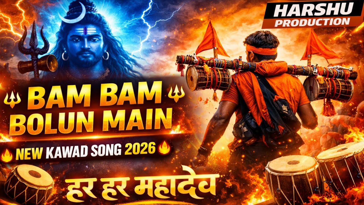 Bam Bam Bolun Main | New Kawad Song 2026 | DJ Shiv Bhajan | Sawan Special | HARSHU PRODUCTION 🔱