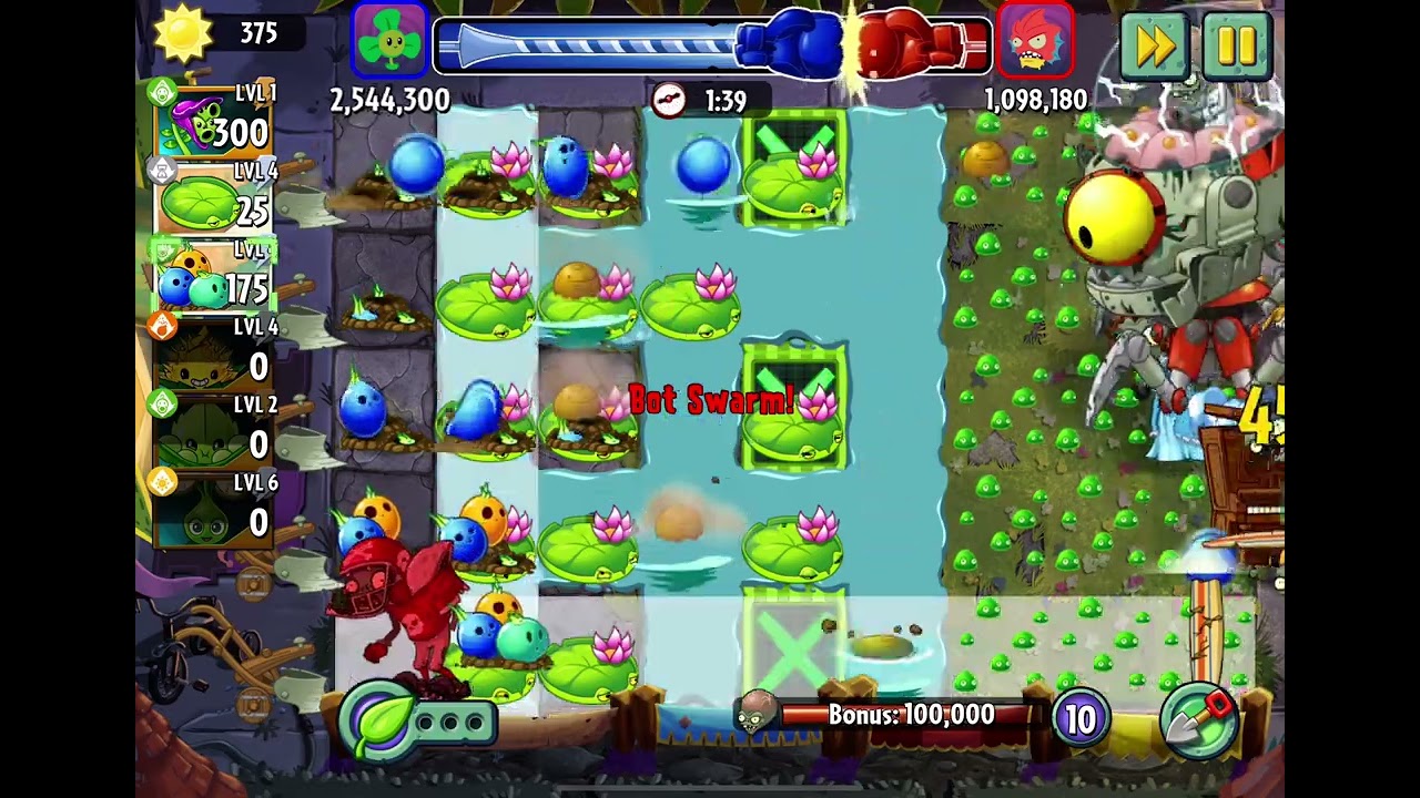 Plants vs Zombies 2 Insane 4M+ Battlez Tactics (Seashooter & Friends vs. Zomboss!)