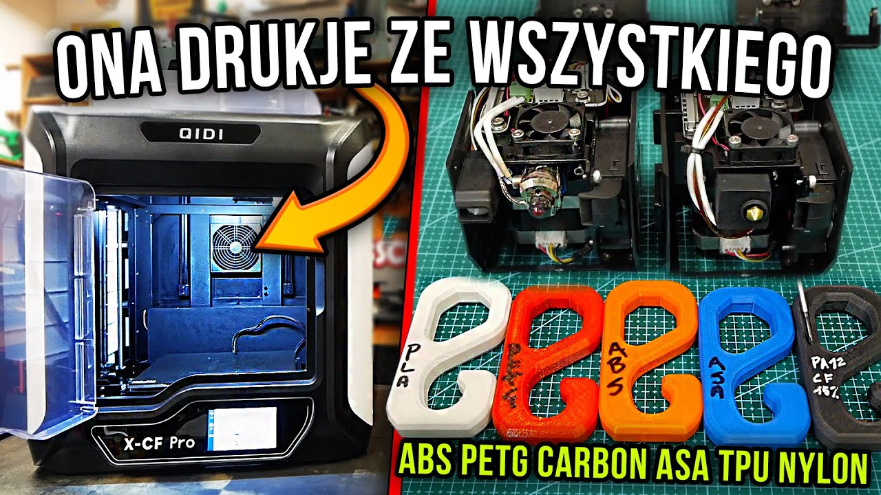 Drukarka do zadań specjalnych bez problemu ABS CARBON TPU ASA NYLON Test QIDI X-CF Pro - Fox Corner